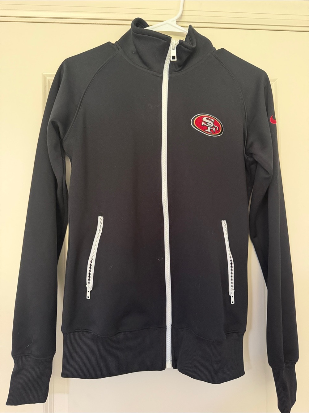 Nike Black San Francisco 49ers Full-Zip Jacket with White Trim